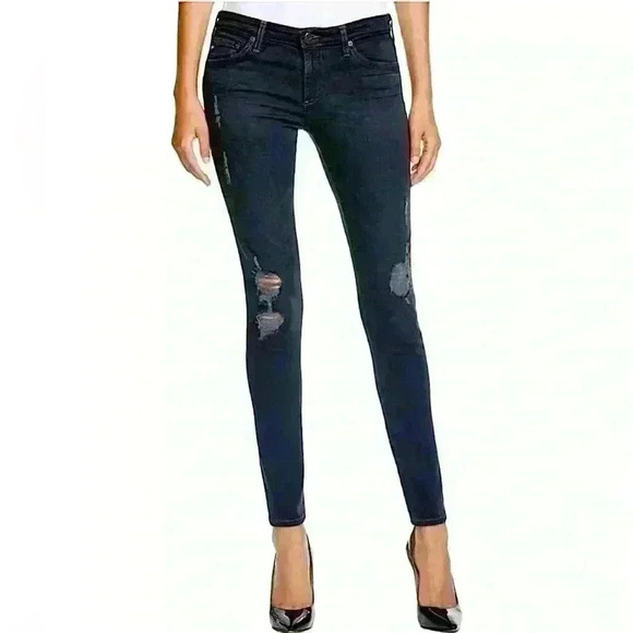 AG-ED Denim Adriano Goldschmied The Legging Ankle Super Skinny Ankle Black - Picture 1 of 6